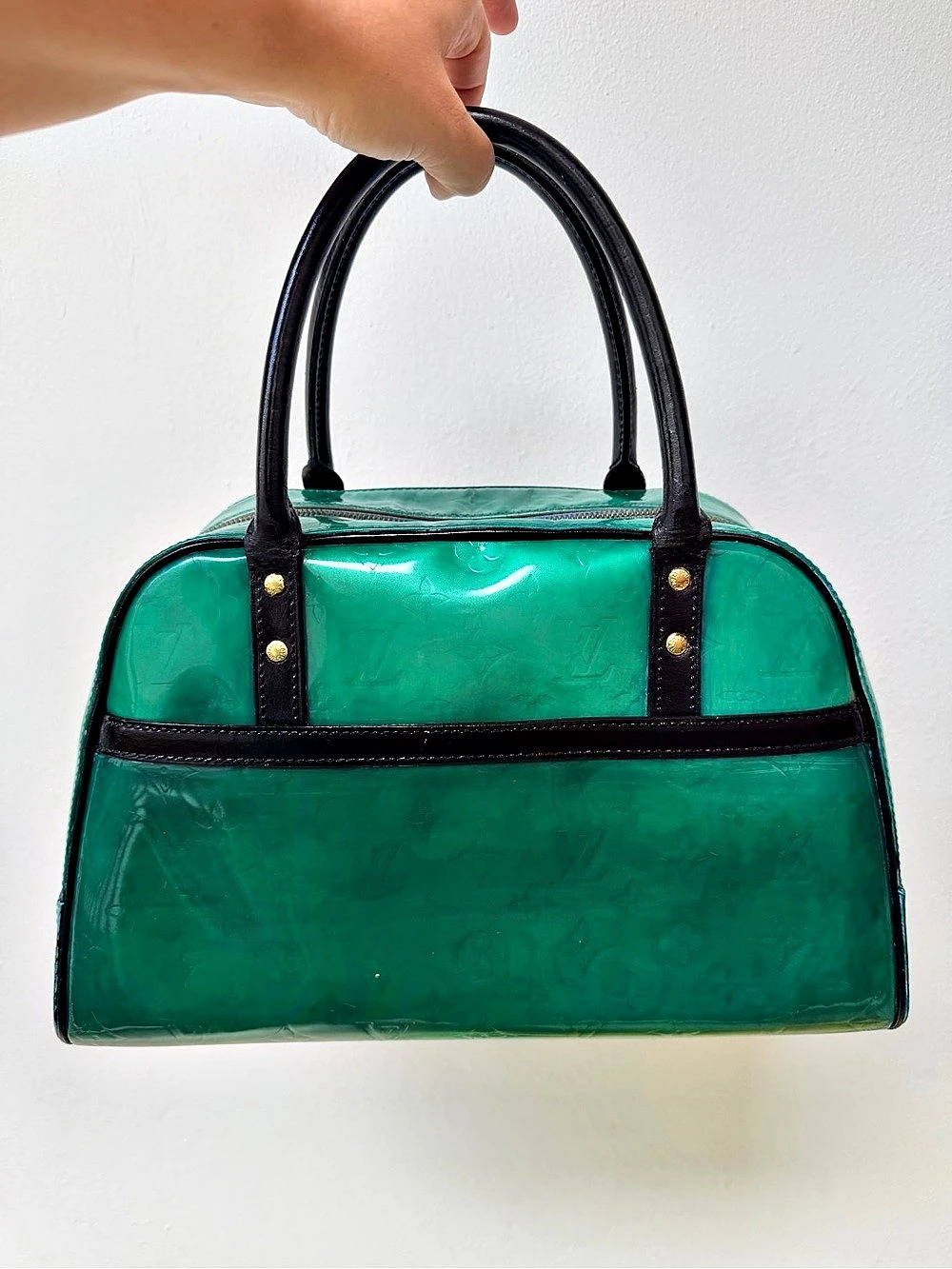 Louis Vuitton Monogram Satchel in Green & Black - Picture 2 of 10